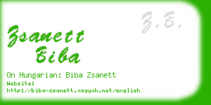 zsanett biba business card